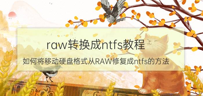 raw转换成ntfs教程 如何将移动硬盘格式从RAW修复成ntfs的方法？